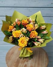 Букет цветов из:  Альстромерии и Розы в Рождествено Самарской области