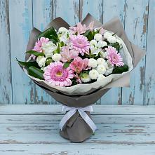Букет цветов из:  Герберы, Альстромерии и Хризантемы в Рождествено Самарской области
