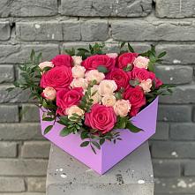 Цветочная композиция из Розы в коробке в Рождествено Самарской области