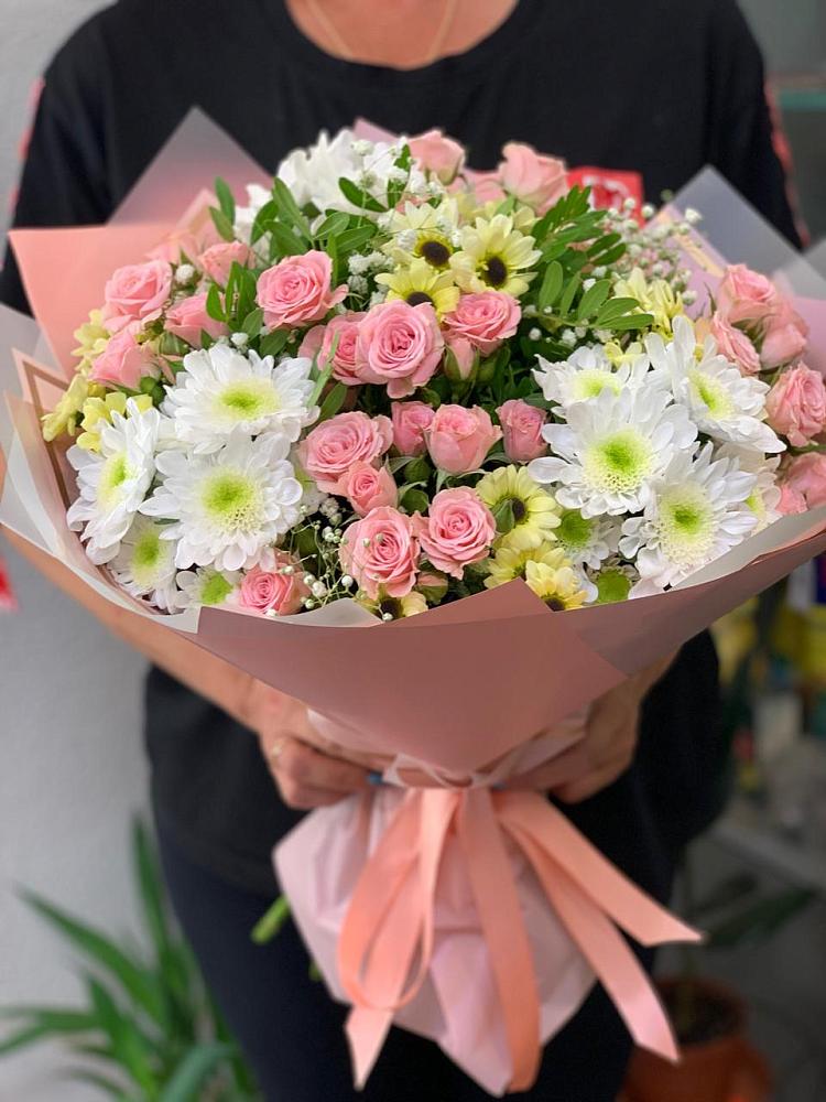 Букет цветов из: Розы и Хризантемы в Рождествено Самарской области