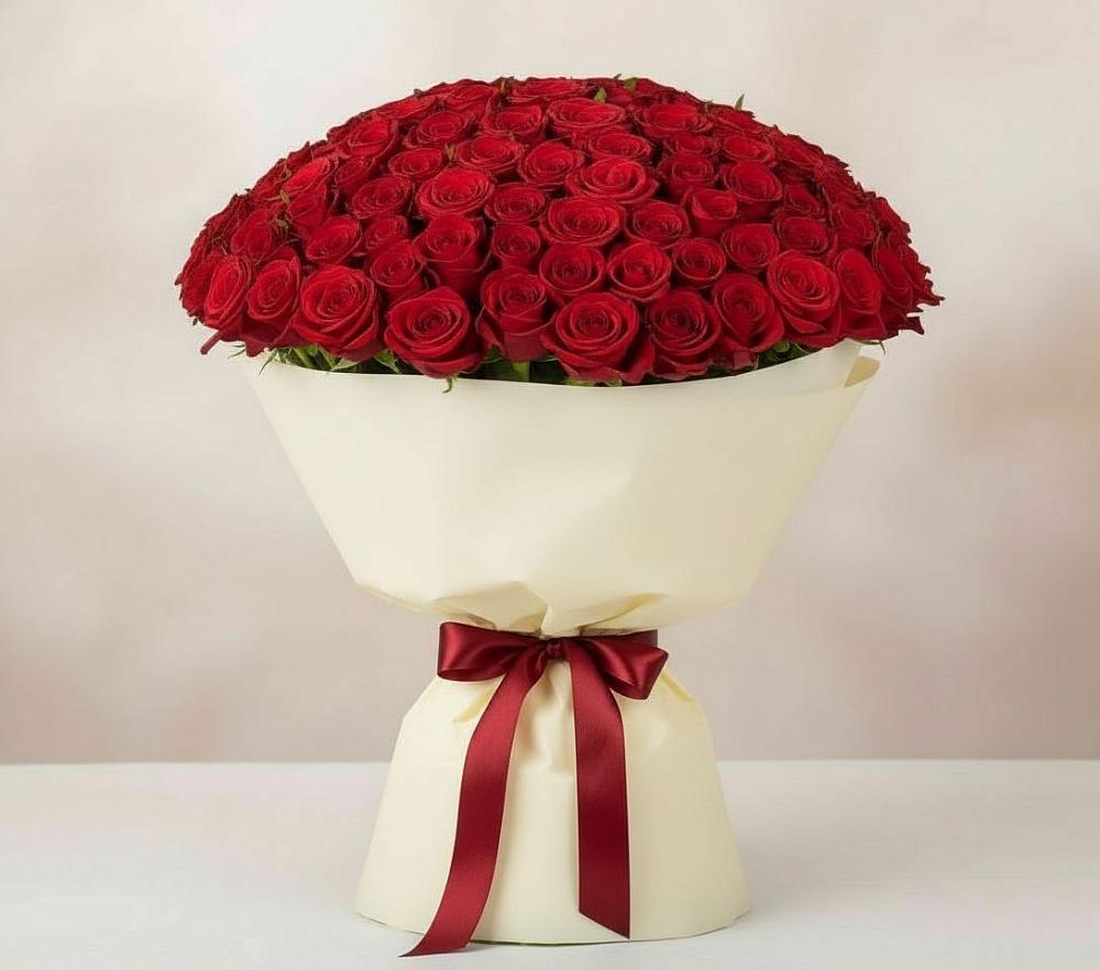 Букет 101 Красная роза Милано в Рождествено Самарской области