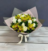 Букет цветов из:  Орхидеи и Розы #REPLACE_PRED# Рождествено Самарской области