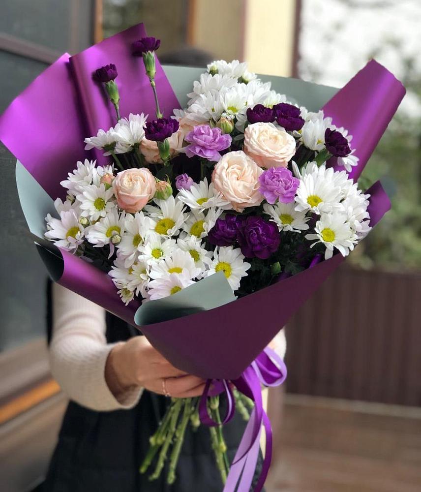 Букет цветов из: Хризантемы, Гвоздики и Розы в Рождествено Самарской области