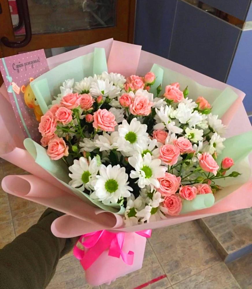 Букет цветов из: Розы и Хризантемы в Рождествено Самарской области
