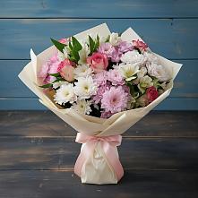 Букет цветов из:  Хризантемы, Альстромерии и Розы в Рождествено Самарской области