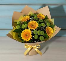 Букет цветов из:  Герберы и Хризантемы #REPLACE_PRED# Рождествено Самарской области
