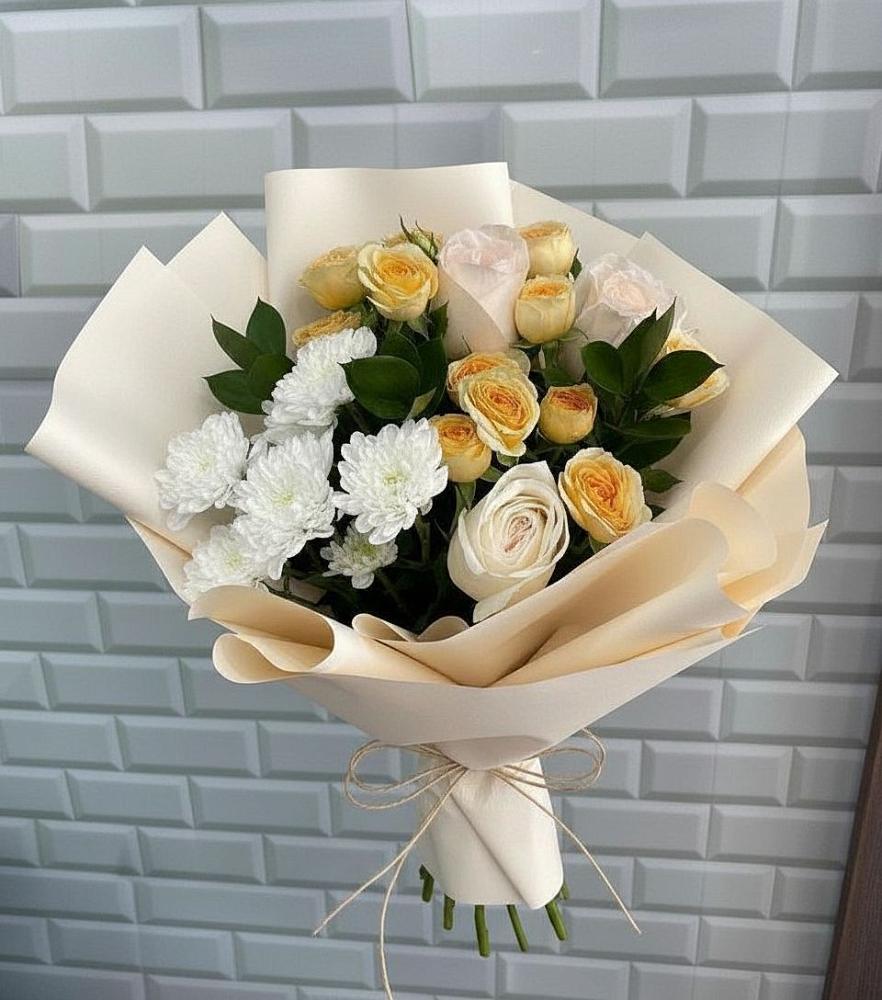 Букет цветов из: Розы и Хризантемы в Рождествено Самарской области