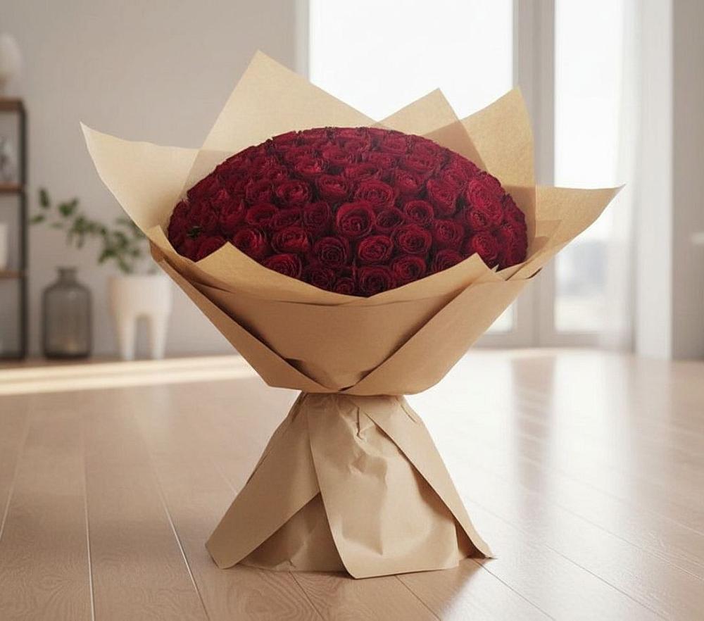 Букет 101 Красная роза в Рождествено Самарской области
