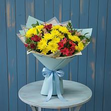 Букет цветов из:  Альстромерии и Хризантемы в Рождествено Самарской области