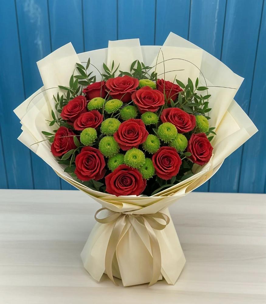 Букет цветов из: Розы и Хризантемы в Рождествено Самарской области